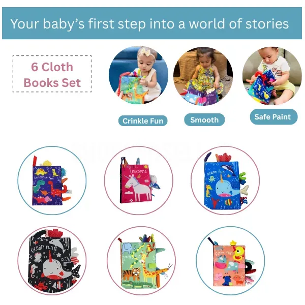 Animal Fun Cloth Book for Babies – Educational &amp; Safe Fabric Book for Kids | D'bebé