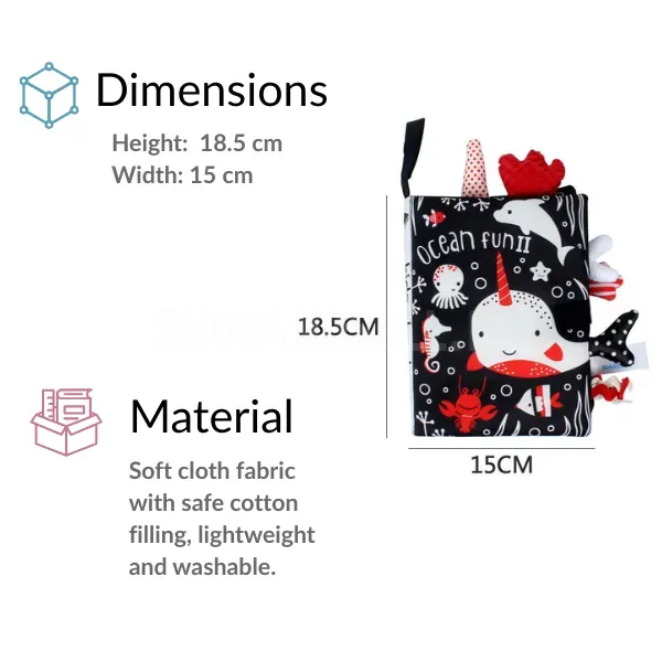 Animal Fun Cloth Book for Babies – Educational &amp; Safe Fabric Book for Kids | D'bebé