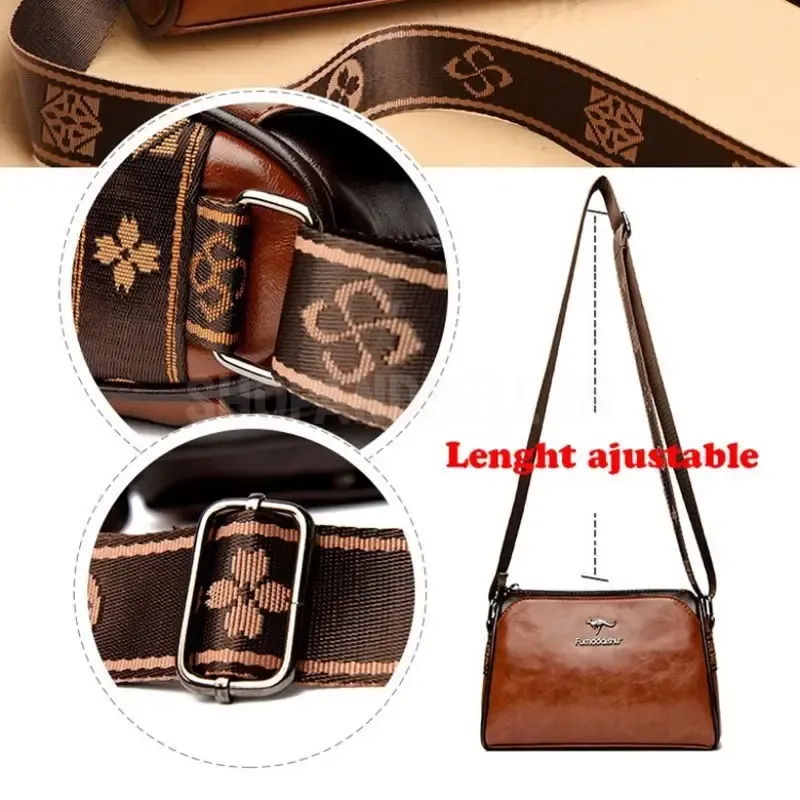 Multi Pockets Purse Handbag Travel Satchel Messenger Bag Wide Strap Cell Phone Purse Shoulder Handbag Wallet