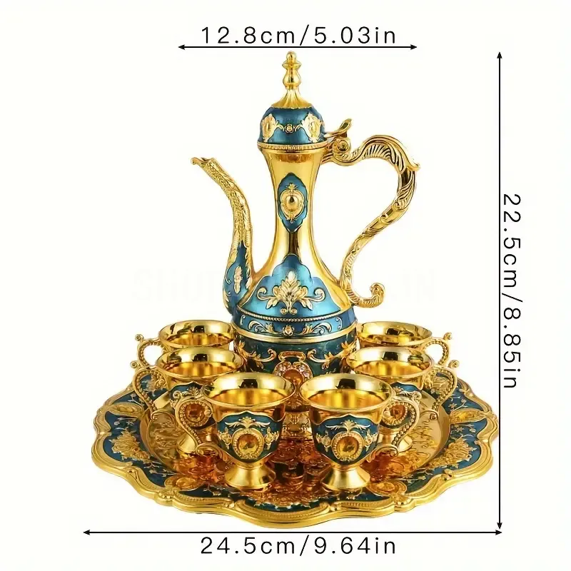 A Vintage And Exquisite Metal Wine Glass Set