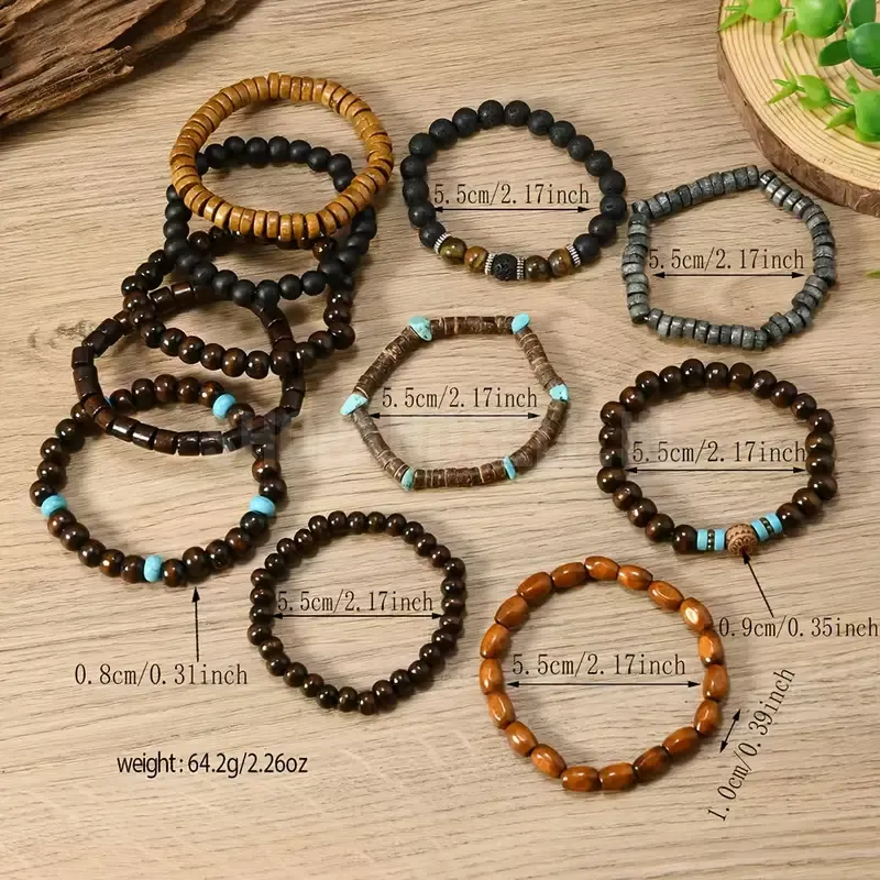 36 Sets Of Different Styles Of Wooden Bead Bracelets