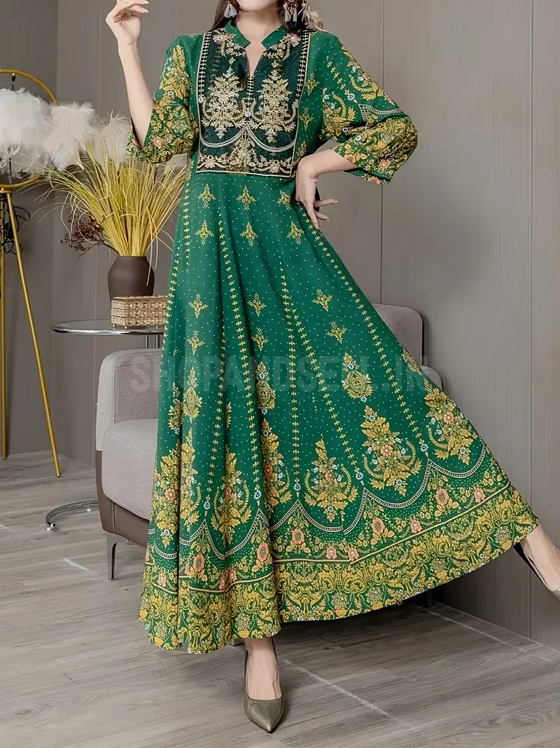 Elegant Middle Eastern Bohemian Maxi Dress