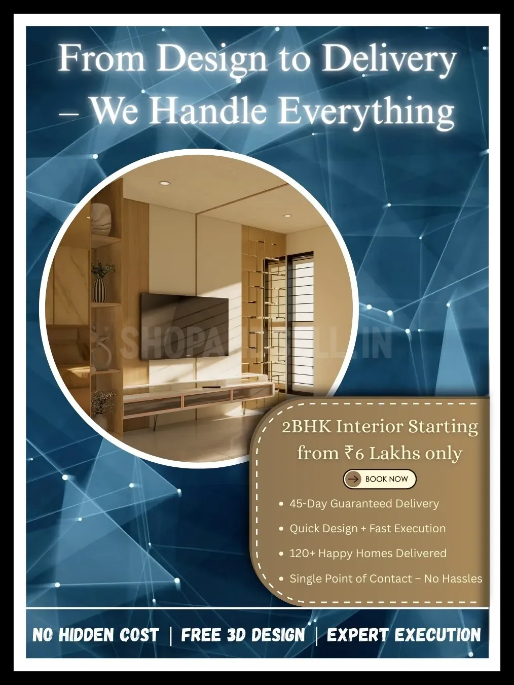 Affordable Home Interior in Bangalore | 2BHK from ₹6L